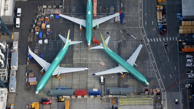 Самолеты Boeing 737 MAX на территории завода Boeing в Рентоне