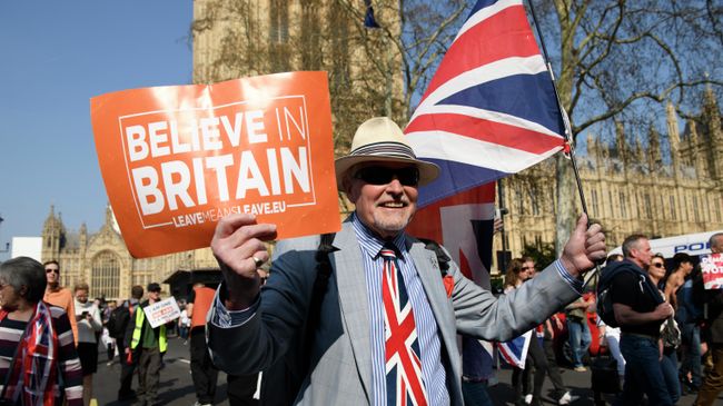 Участники акции сторонников Brexit в Лондоне