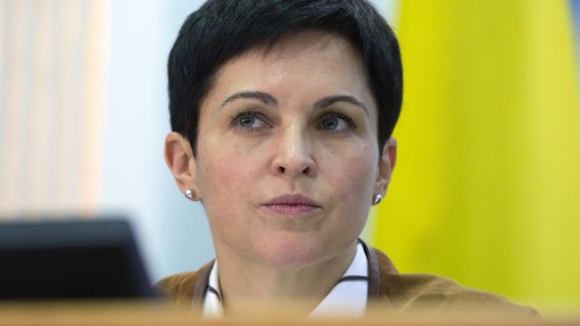 Председатель Центральной избирательной комиссии Украины Татьяна Слипачук во время брифинга в Киеве. 1 апреля 2019