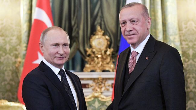 Президент РФ Владимир Путин и президент Турции Реджеп Тайип Эрдоган