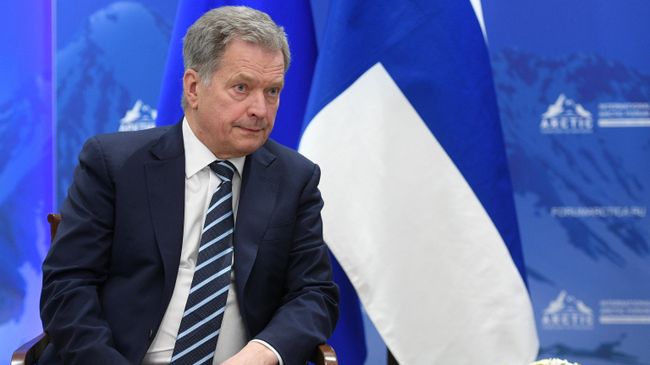 Президент Финляндии Саули Ниинистё во время встречи с президентом РФ Владимиром Путиным на полях V Международного арктического форума Арктика – территория диалога 