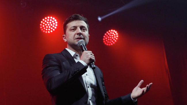 Кандидат в президенты Украины Владимир Зеленский на шоу в Броварах, Украина Кандидат в президенты Украины Владимир Зеленский на шоу в Броварах, Украина