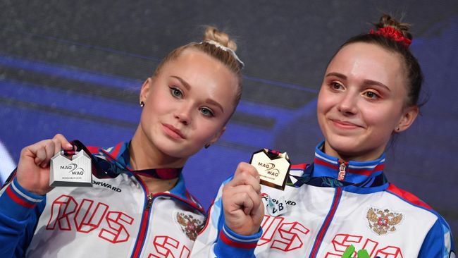 Церемония награждения призеров чемпионата Европы по спортивной гимнастике в Польше Церемония награждения призеров чемпионата Европы по спортивной гимнастике в Польше