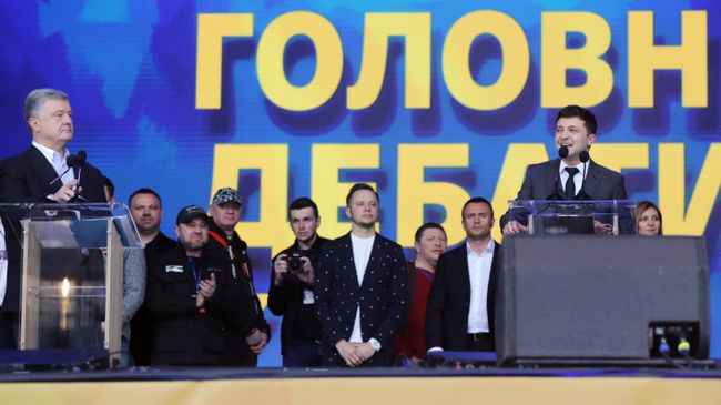 Дебаты кандидатов в президенты Украины Петра Порошенко и Владимира Зеленского Дебаты кандидатов в президенты Украины Петра Порошенко и Владимира Зеленского