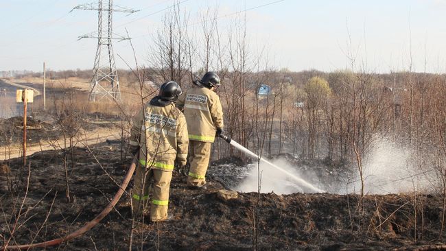 Сотрудники пожарной службы МЧС борются с последствиями пожаров в садоводческом товариществе Березка Кстовского района Нижегородской области, где сгорели 17 домов. 22 апреля 2019