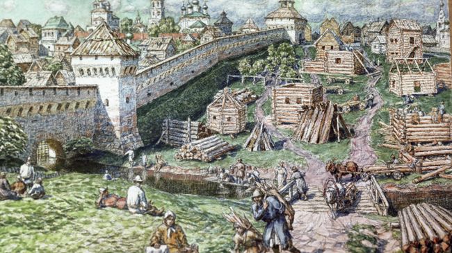 Репродукция картины Лубяной торг на Трубе у стен Белого города художника Аполлинария Васнецова