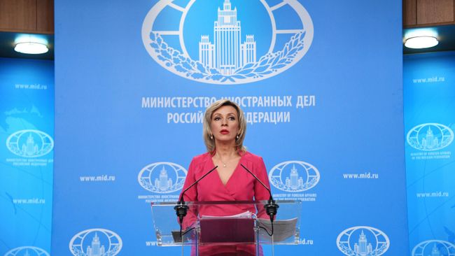 Официальный представитель Министерства иностранных дел России Мария Захарова во время брифинга в Москве