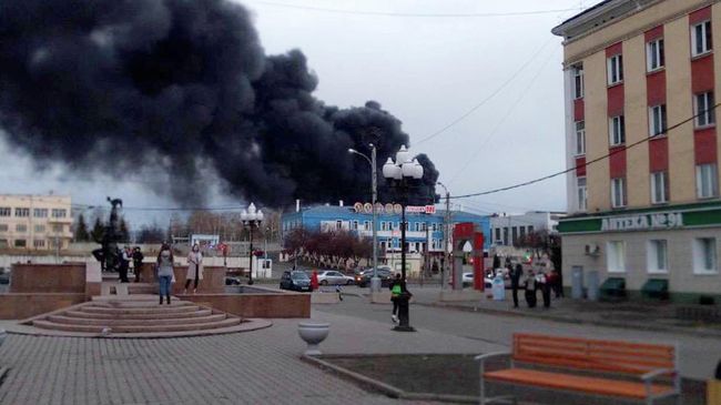 Пожар на заводе Красмаш в Красноярске Пожар на заводе Красмаш в Красноярске