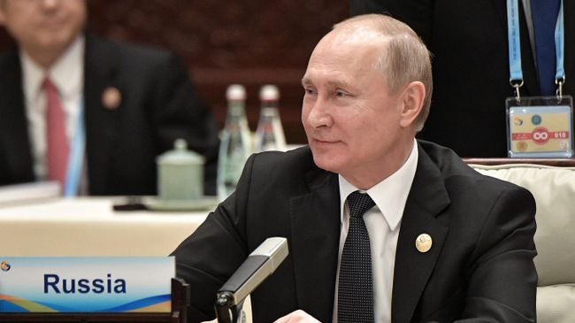 Президент России Владимир Путин на заседании форума Один пояс — один путь в Пекине Президент России Владимир Путин на заседании форума Один пояс — один путь в Пекине
