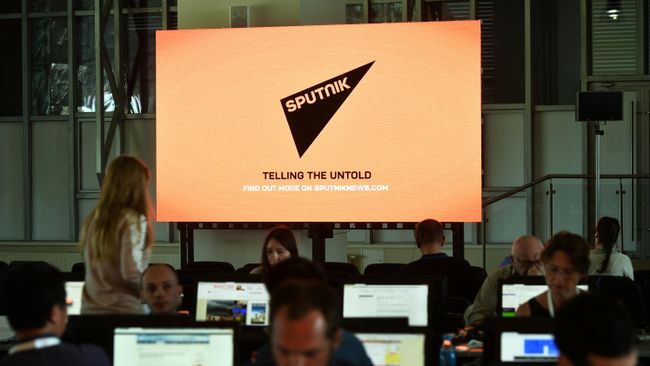 Логотип международного агентства и радио Sputnik Логотип международного агентства и радио Sputnik