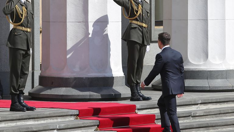 Избранный президент Украины Владимир Зеленский перед началом церемонии инаугурации в Киеве. 20 мая 2019