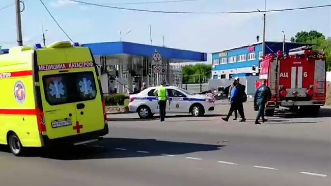 Место инцидента на заправочной станции в Сурпухове Место инцидента на заправочной станции в Сурпухове