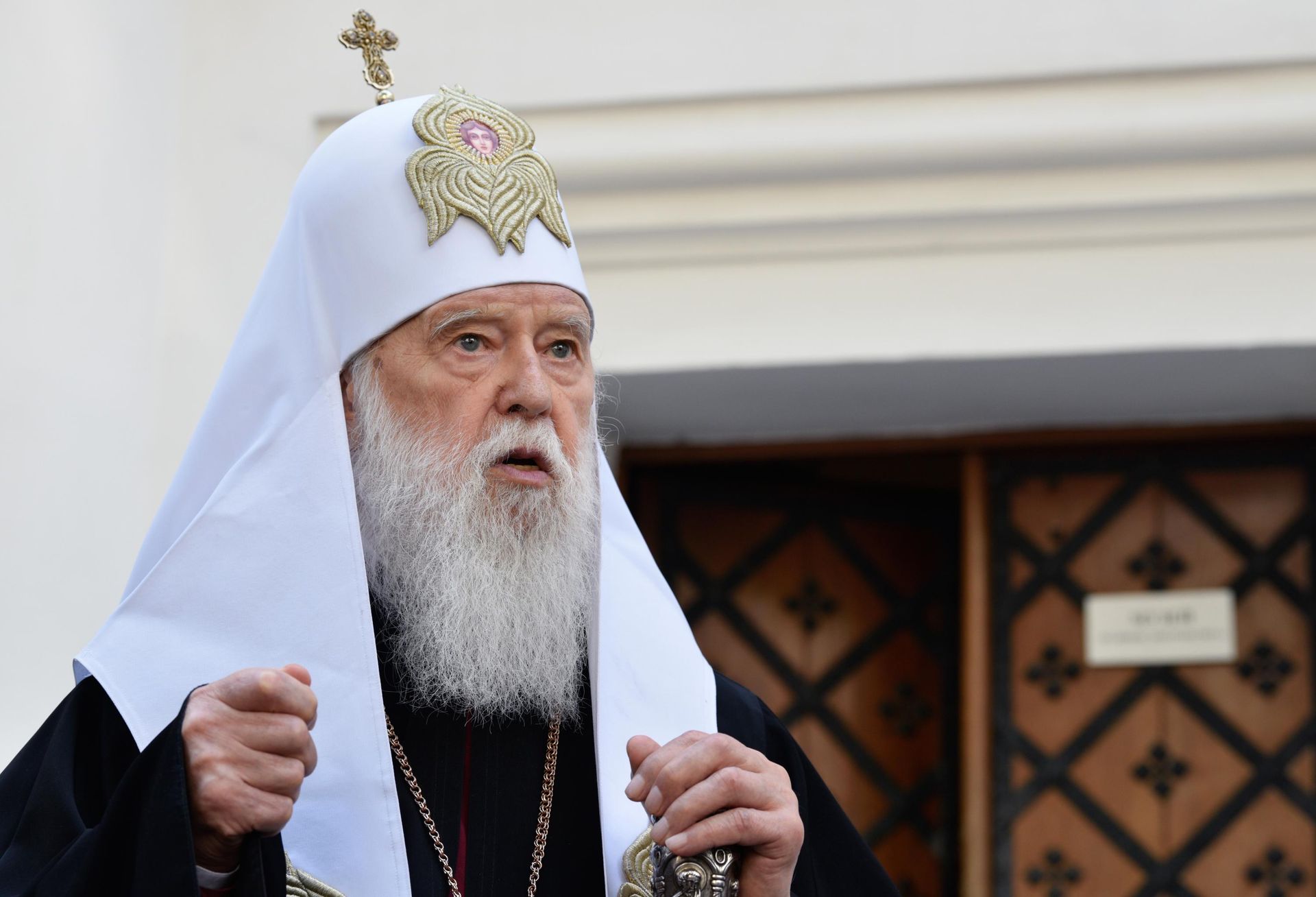 Филарет Денисенко после заседания Синода Православной церкви Украины Филарет Денисенко после заседания Синода Православной церкви Украины - РИА Новости, 1920, 16.09.2021