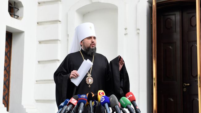 Митрополит Киевский и всея Украины Епифаний после заседания Синода Украинской православной церкви Митрополит Киевский и всея Украины Епифаний после заседания Синода Украинской православной церкви