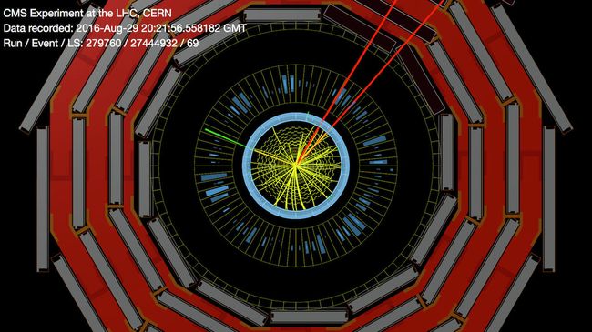 Последствия столкновения протонов в детекторе CMS на Большом Адронном Коллайдере Последствия столкновения протонов в детекторе CMS на Большом Адронном Коллайдере