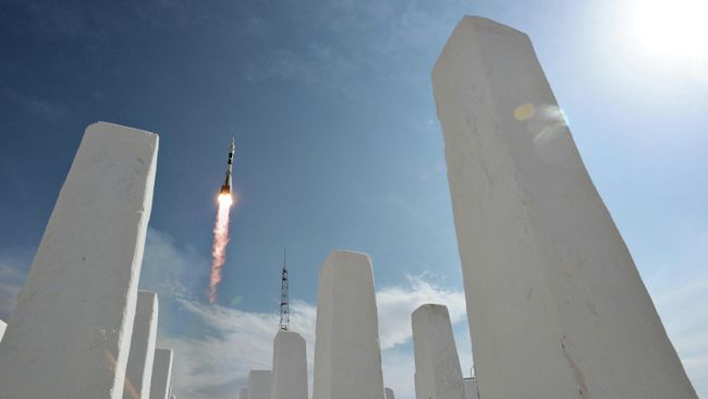 Пуск ракеты-носителя Союз с космодрома Байконур. Архивное фото