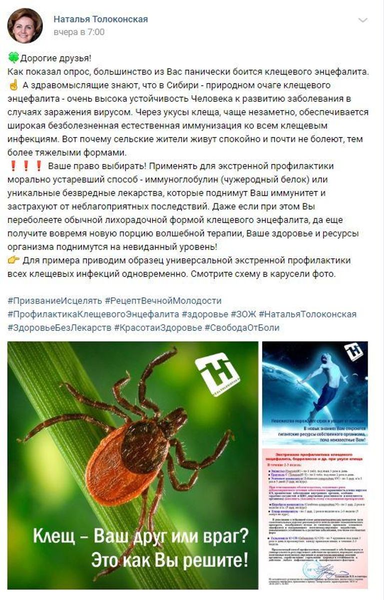 Пост Натальи Толоконской во ВКонтакте Пост Натальи Толоконской во ВКонтакте