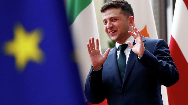 Президент Украины Владимир Зеленский во время визита в Брюссель