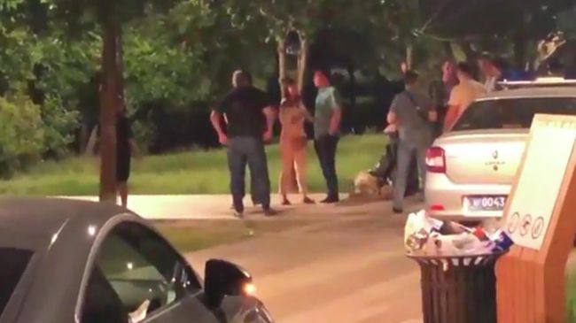 Скриншот видео с места преступления в парке на Южнобутовской улице Скриншот видео с места преступления в парке на Южнобутовской улице