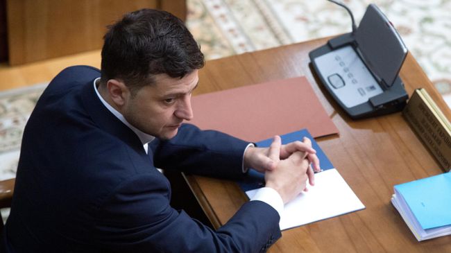 Президент Украины Владимир Зеленский на заседании Конституционного суда в Киеве Президент Украины Владимир Зеленский на заседании Конституционного суда в Киеве