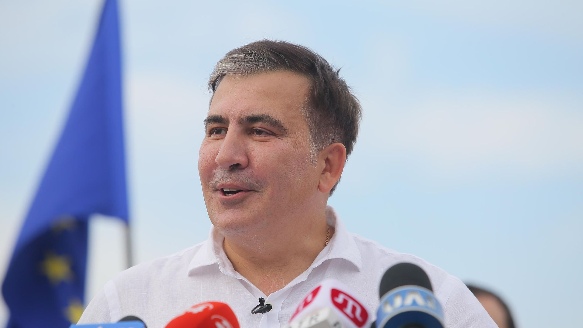 Лидер политической партии Движение новых сил Михаил Саакашвили на пресс-конференции в Киеве. 13 июня 2019 Лидер политической партии Движение новых сил Михаил Саакашвили на пресс-конференции в Киеве. 13 июня 2019 - РИА Новости, 1920, 10.10.2021