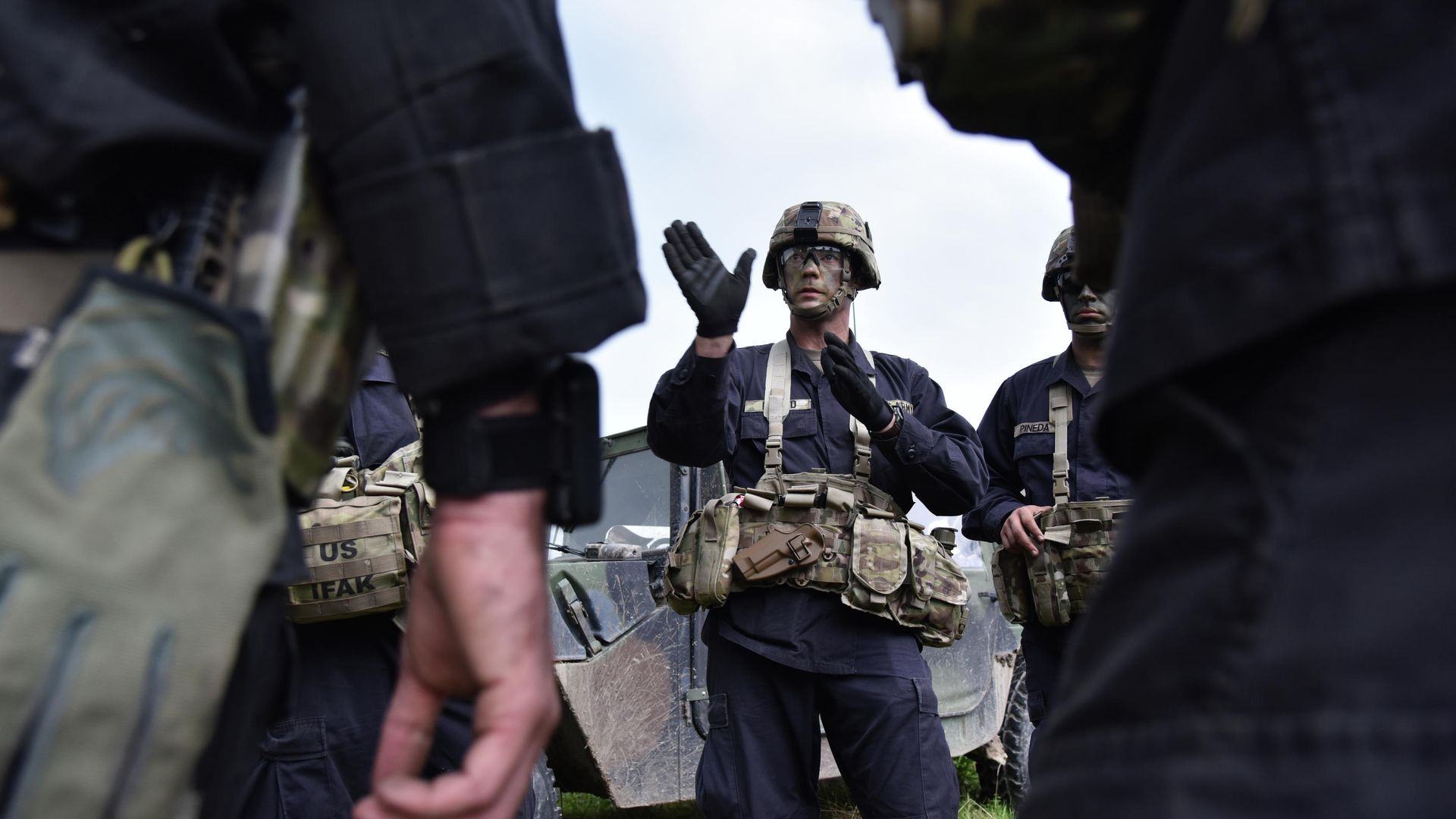 Американские военные во время учений на Яворивском полигоне во Львовской области Американские военные во время учений на Яворивском полигоне во Львовской области - РИА Новости, 1920, 04.04.2021