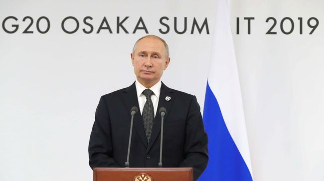 Президент РФ Владимир Путин на пресс-конференции по итогам саммита Группы двадцати. 29 июня 2019 Президент РФ Владимир Путин на пресс-конференции по итогам саммита Группы двадцати. 29 июня 2019