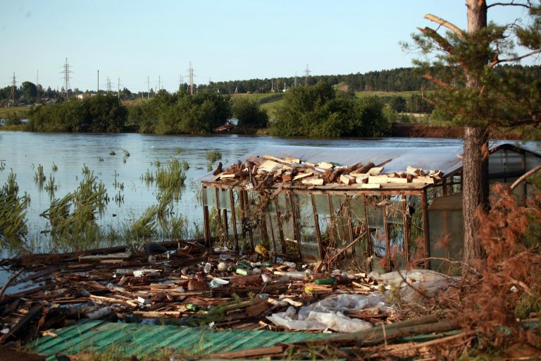Вид на подтопленные районы Тулуна Вид на подтопленные районы Тулуна