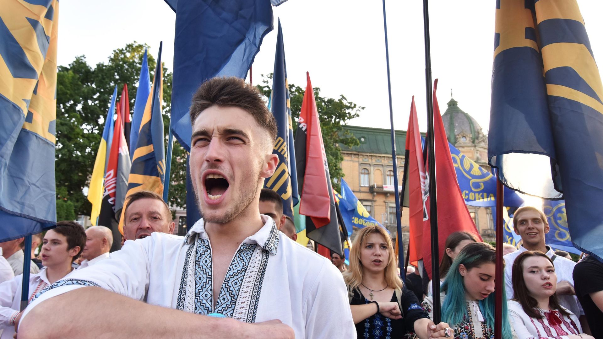 Участники марша националистов во Львове Участники марша националистов во Львове - РИА Новости, 1920, 11.07.2020