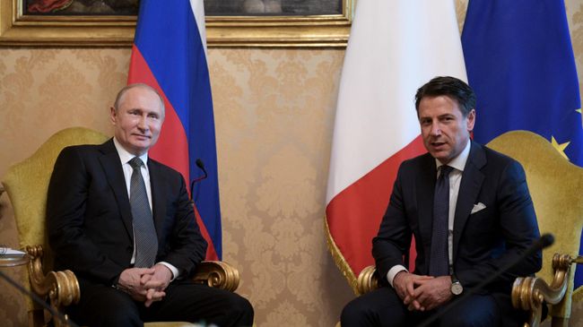 Владимир Путин и Джузеппе Конте Владимир Путин и Джузеппе Конте