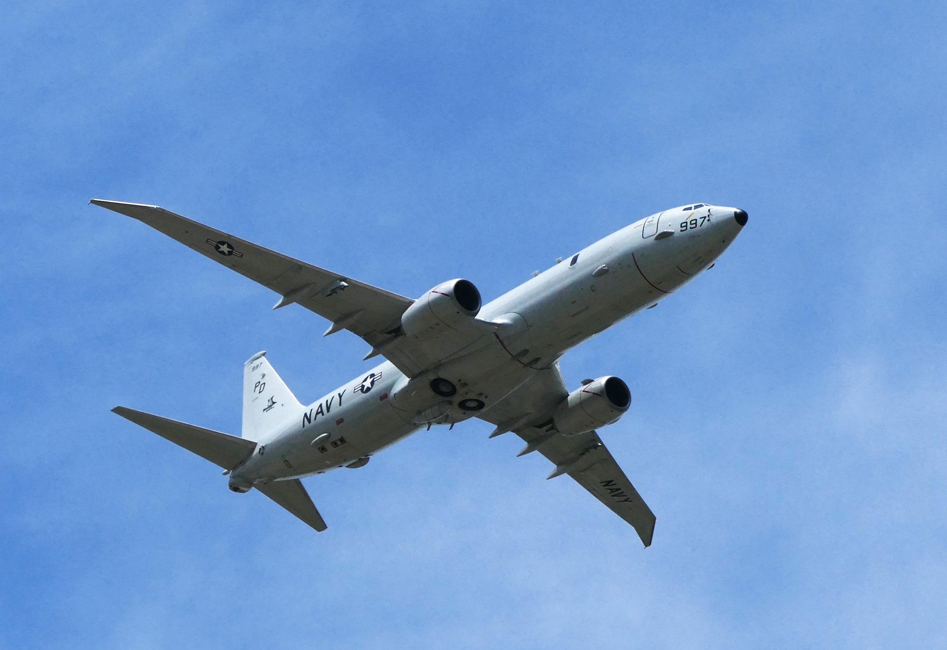 Самолет Boeing P-8 Poseidon военно-морских сил США во время учения стран НАТО Sea Breeze-2019 в Николаевской области Самолет Boeing P-8 Poseidon военно-морских сил США во время учения стран НАТО Sea Breeze-2019 в Николаевской области - РИА Новости, 1920, 24.09.2024