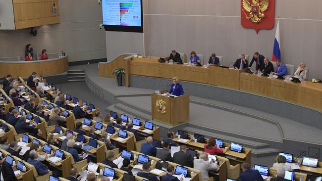 Уполномоченный по правам человека Татьяна Москалькова на пленарном заседании Государственной Думы РФ. 17 июля 2019