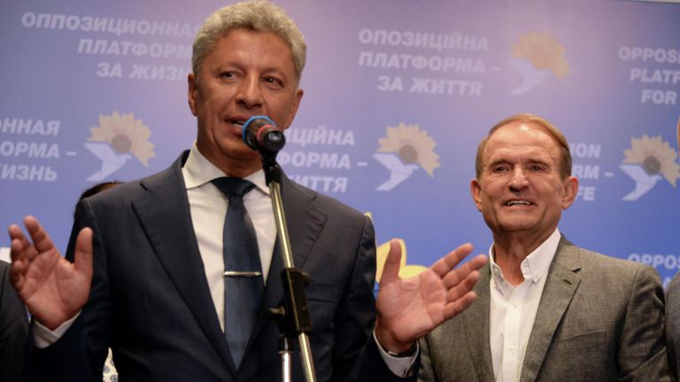 Лидеры партии Оппозиционная платформа - За жизнь Юрий Бойко и Виктор Медведчук. 21 июля 2019