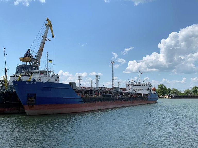 Задержанное СБУ российское судно в порту Измаила, Украина. 25 июля 2019