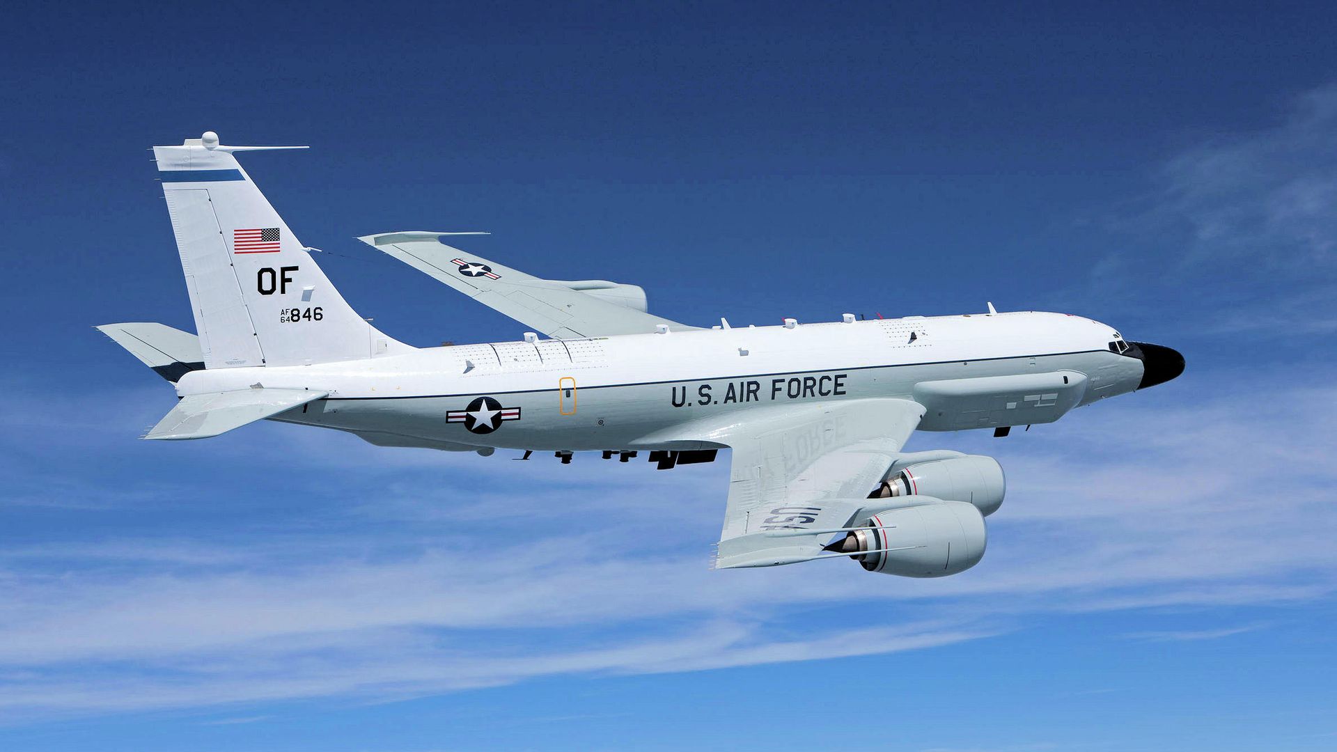 Самолет радиоэлектронной разведки американских ВВС Boeing RC-135 Самолет радиоэлектронной разведки американских ВВС Boeing RC-135 - РИА Новости, 1920, 04.11.2025