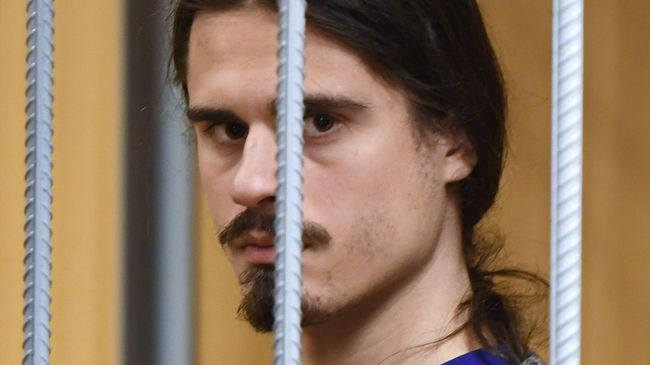 Иван Подкопаев, обвиняемый по уголовному делу о массовых беспорядках в центре Москвы 27 июля, во время рассмотрения ходатайства следствия об аресте в Пресненском суде Москвы. 2 августа 2019 Иван Подкопаев, обвиняемый по уголовному делу о массовых беспорядках в центре Москвы 27 июля, во время рассмотрения ходатайства следствия об аресте в Пресненском суде Москвы. 2 августа 2019