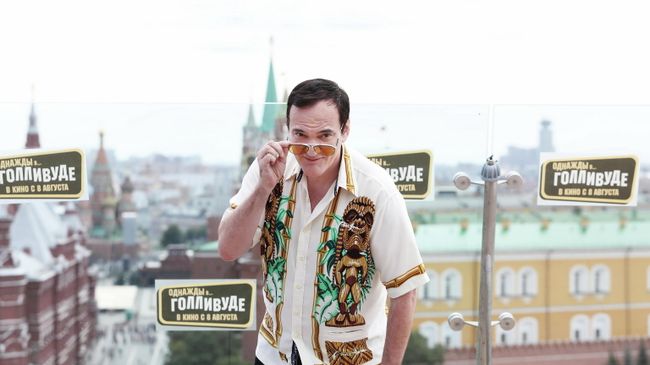 Квентин Тарантино на фотоколле фильма Однажды... в Голливуде