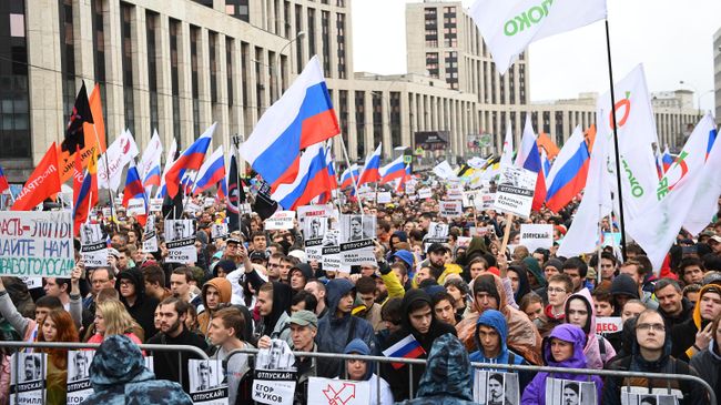 Акция в поддержку незарегистрированных кандидатов в Мосгордуму Акция в поддержку незарегистрированных кандидатов в Мосгордуму