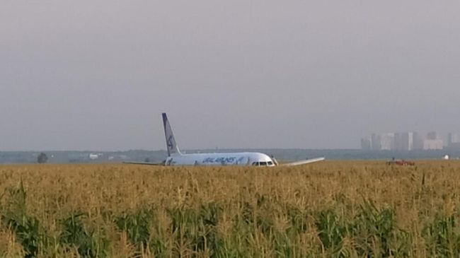 Экстренно севший в Жуковском A-321 Экстренно севший в Жуковском A-321