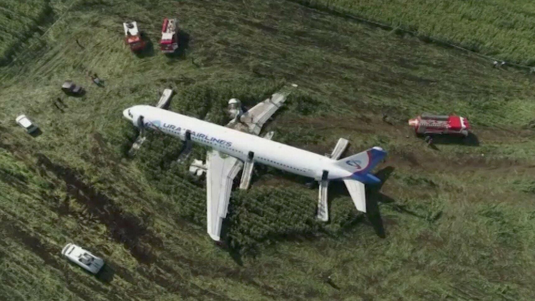 Самолет Airbus А-321 авиакомпании Уральские авиалинии после аварийной посадки в Жуковском - РИА Новости, 1920, 07.11.2025