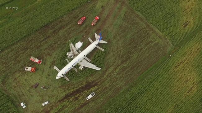 Самолет А321 авиакомпании Уральские авиалинии с пассажирами на борту совершил аварийную посадку в Подмосковье Самолет А321 авиакомпании Уральские авиалинии с пассажирами на борту совершил аварийную посадку в Подмосковье