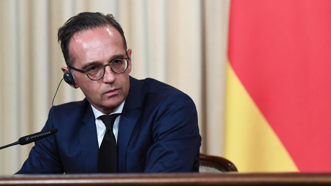 Министр иностранных дел Германии Хайко Маас во время встречи с министром иностранных дел РФ Сергеем Лавровым в Москве