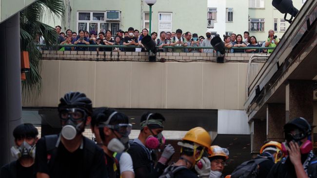 Протестующие в Гонконге, Китай. 24 августа 2019 Протестующие в Гонконге, Китай. 24 августа 2019