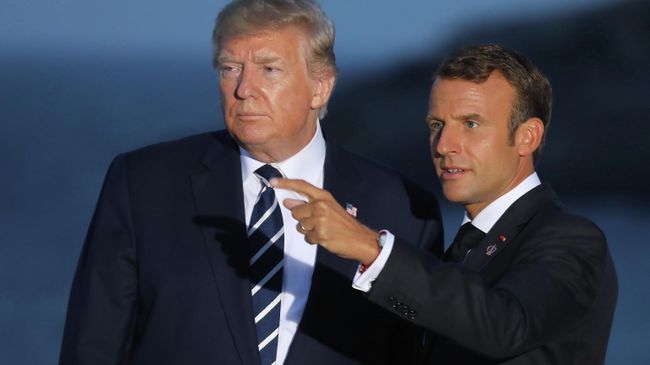 Президент США Дональд Трамп и президент Франции Эммануэль Макрон Президент США Дональд Трамп и президент Франции Эммануэль Макрон