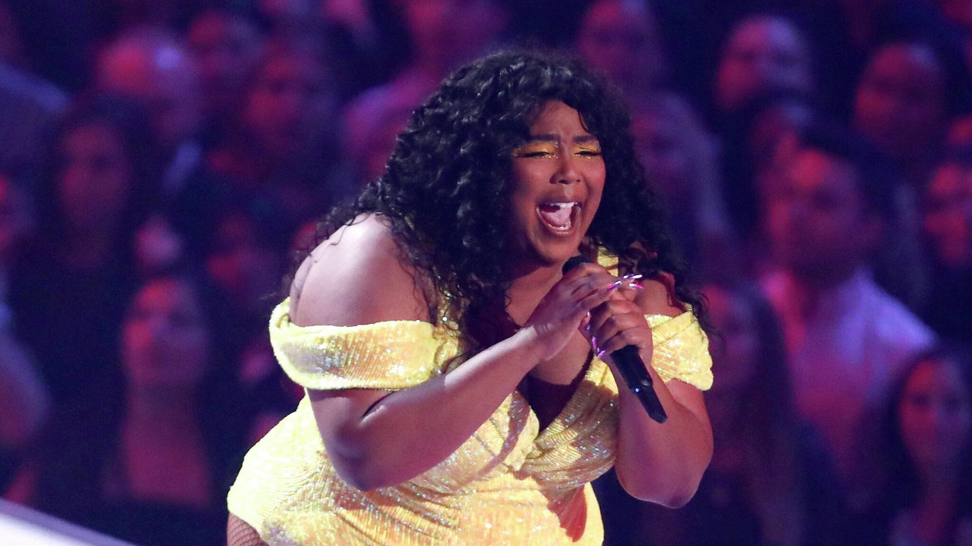 Певица Лиззо на церемонии вручения премии 2019 MTV Video Music Awards Певица Лиззо на церемонии вручения премии 2019 MTV Video Music Awards - РИА Новости, 1920, 18.09.2021