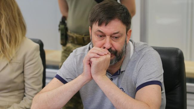 Руководитель портала РИА Новости Украина Кирилл Вышинский на заседании Подольского районного суда Киева. 28 августа 2019
