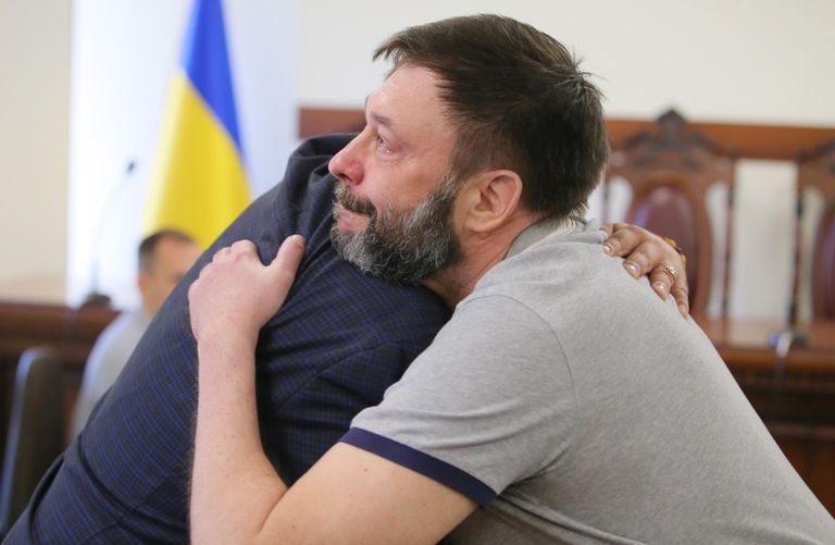 Руководитель портала РИА Новости Украина Кирилл Вышинский на заседании апелляционного суда Киева. 28 августа 2019
Руководитель портала РИА Новости Украина Кирилл Вышинский на заседании апелляционного суда Киева. 28 августа 2019