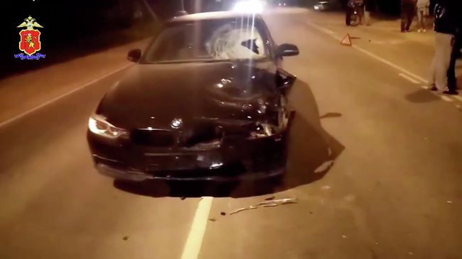 Автомобиль BMW на месте наезда на детей в Ковровском районе Автомобиль BMW на месте наезда на детей в Ковровском районе