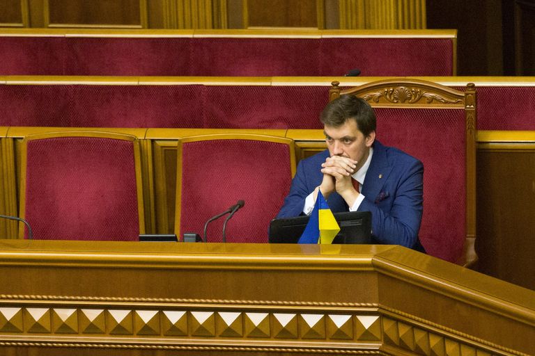 Новоизбранный премьер-министр Украины Алексей Гончарук на первом заседании девятого созыва Верховной рады Украины в Киеве