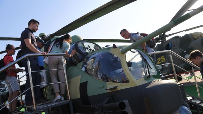 Вертолет Ми-24П-1М на Международном авиационно-космическом салоне МАКС-2019